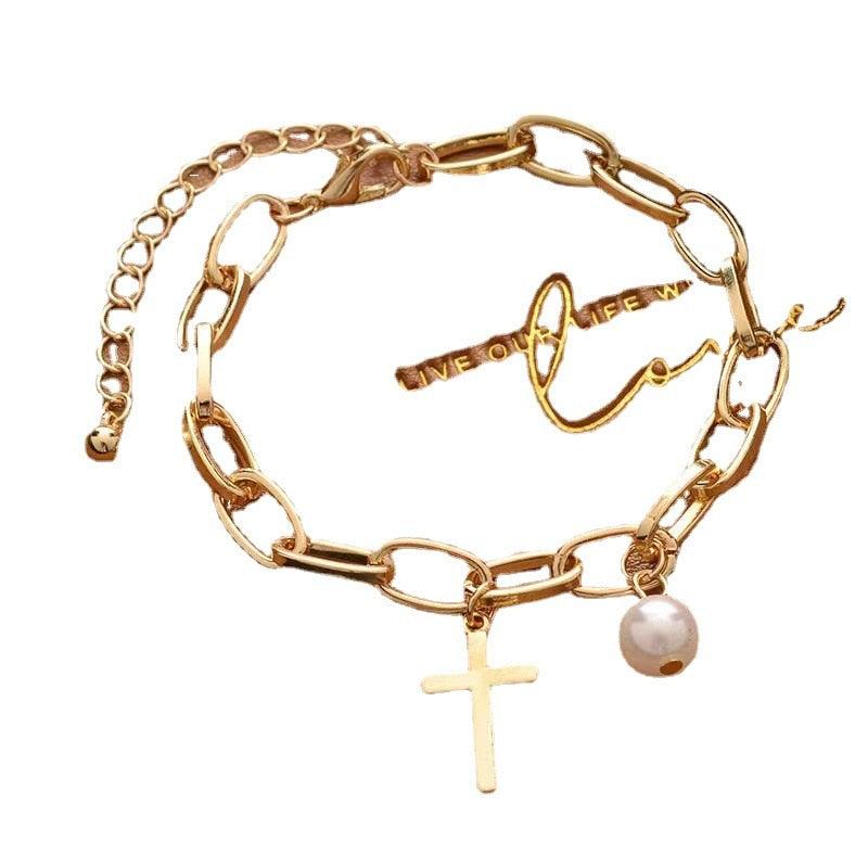 Bracelete - Pearl Chain Dourado Feminino